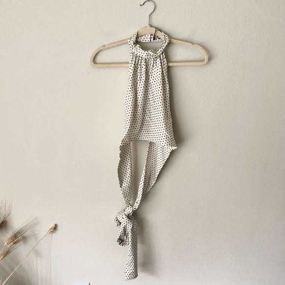 House of CB ELLEN POLKA DOT HALTER TOP Size Medium - Picture 6 of 13